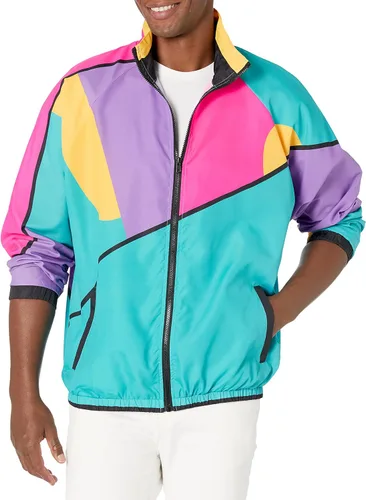 Vista 12 de Funny Guy Mugs - Chaqueta rompevientos con diseño retro color neón de los años 80 & 90 Dope Neon