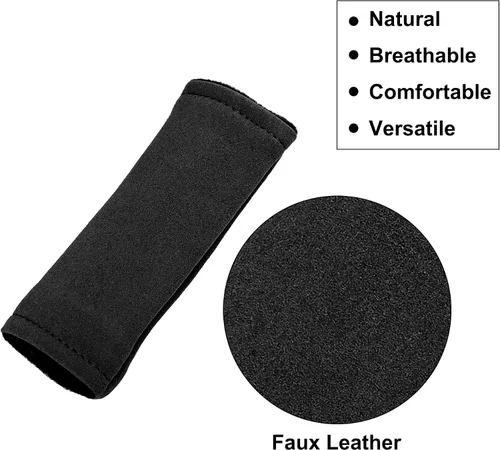Vista 4 de X AUTOHAUX 2 unids Universal Car Accessories Suede Door Handle Cover Soft Car Handle Protector Negro