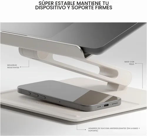 Vista 5 de [Usado] Native Union - Soporte de escritorio para laptop de altura ajustable ergonómico – Compatible con MacBook Air/Pro, iPad, Dell, HP, Lenovo
