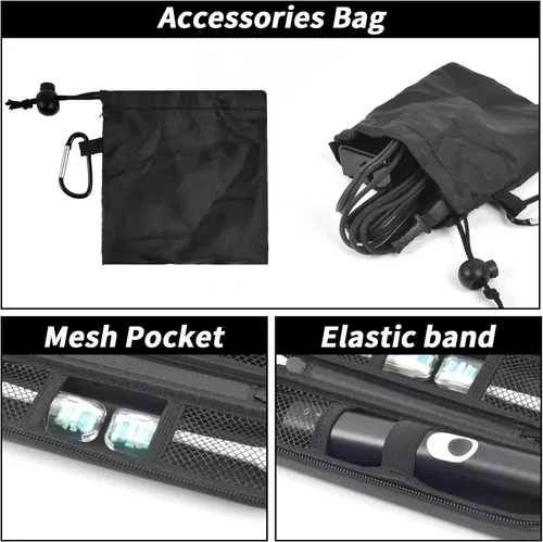 Vista 3 de Funda rígida de viaje para cepillo de dientes compatible con Oral-B Pro 1000, 2000, 3000, 3500, 1500/ para cepillo de dientes eléctrico Philips