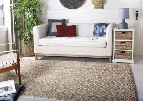 Vista 8 de SAFAVIEH Natural Fiber Collection - Alfombra decorativa de 2 x 3 pies, natural y marfil, hecha a mano de yute tejido de estilo bohemio, ideal