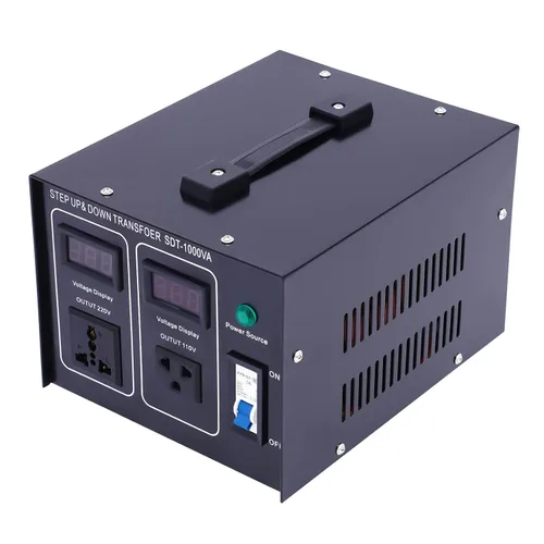 Vista 2 de Transformador elevador de 120 V a 240 V, convertidor de potencia de 1000 W 110 V a 220 V con cable de alimentación de 4.9 pies, inversor