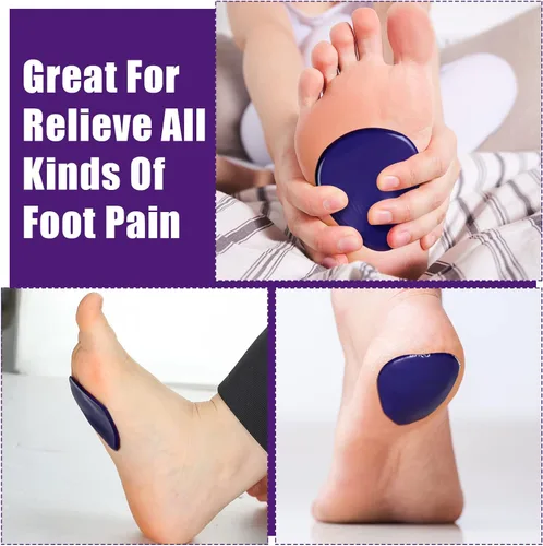 Vista 4 de Bonuci 12 almohadillas metatarsianas de gel para pies para aliviar el dolor, almohadillas de gel para pies para mujeres y hombres, para fascitis Azul