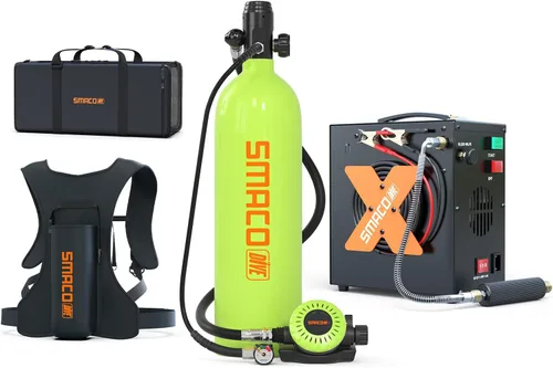 Vista 11 de Mini tanque de buceo 1.9L Kit de tanque de buceo Soporte de aproximadamente 25 minutos Dispositivos de respiración submarina Tanque de buceo Tanque
