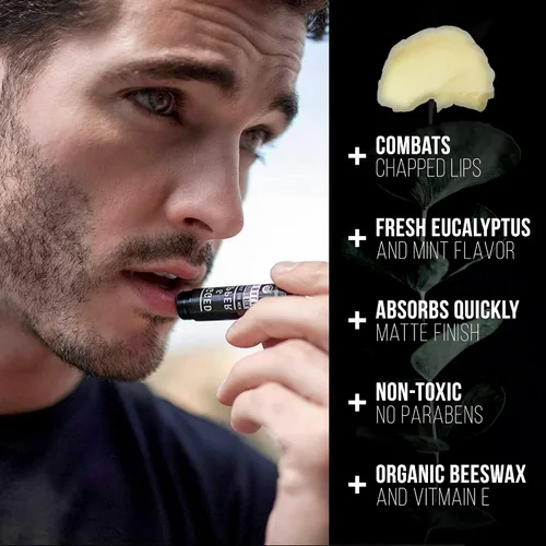 Vista 2 de RUGGED & DAPPER Paquete de bálsamo labial y limpiador facial para hombres: hidrata, hidrata, protege - Paquetes de cuidado de la piel