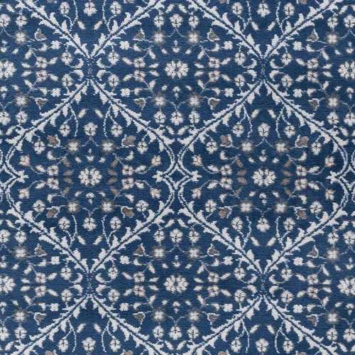 Vista 10 de Beauregard - Alfombra rectangular tradicional oriental azul marino, 5 x 7 pies Azul marino/flor y brillo