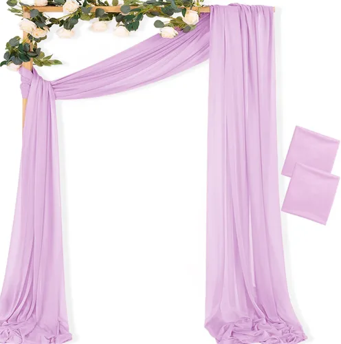 Vista 32 de MLMC 1 panel de tela para arco de boda azul bebé, 29 x 20 pies, cortinas de gasa extralargas transparentes de 6.6 yardas, paneles de cortinas