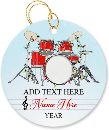 Vista 27 de Adorno de Navidad personalizado de acordeonista que toca acordeón, nombre personalizado y año, adorno de Navidad para acordeonista, instrumento