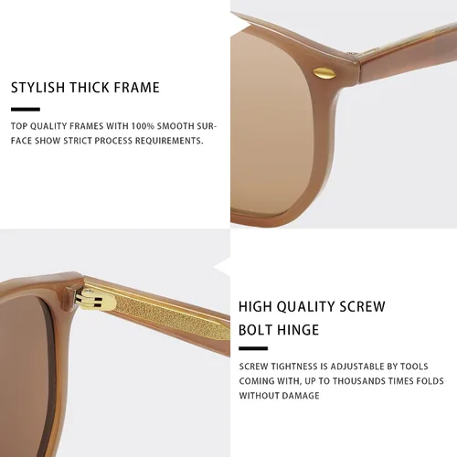 Vista 4 de VANLINKER Gafas de sol polarizadas hexagonales de moda para mujer VL9696
