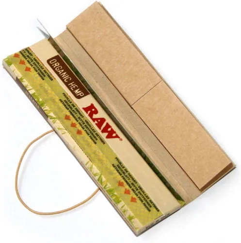 Vista 2 de RAW CONNOISSEUR tamaño King SIze - Papel de liar de cáñamo orgánico sin refinar y consejos, 1 caja