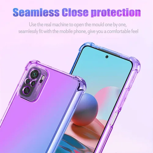 Vista 3 de Funda para Redmi Note 10 4G/Redmi Note 10S M2101K7BG Linda Caso Niñas Mujeres, Gradient Slim Anti Scratch Soft TPU Funda protectora a prueba