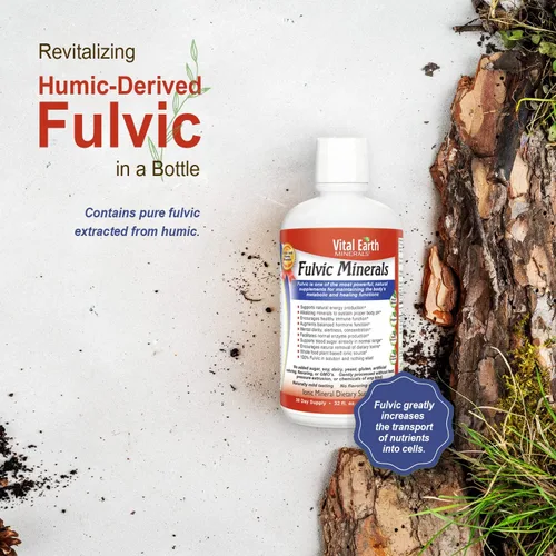 Vista 4 de Vital Earth Minerals Fulvic Minerals Liquid - Suplemento de ácido fúlvico con más de 70 oligominerales, electrolitos para energía y vitalidad, 32