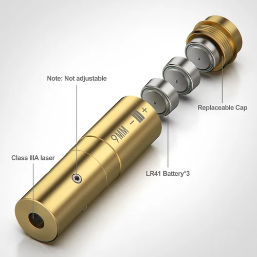 Vista 2 de Feyachi Bore Sight 0.354 in Red Dot Laser Zeroing Bore Sighter Pistol Laser Boresighter con 3