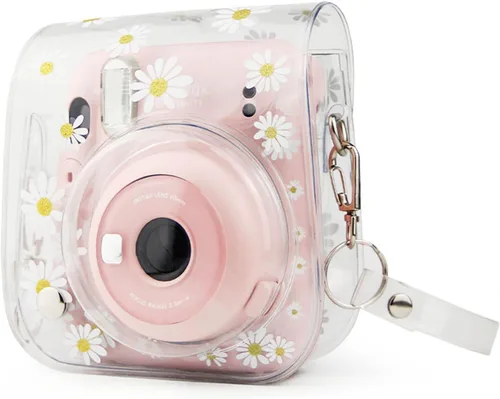 Vista 6 de Yitengteng Funda para cámara Fujifilm Instax Mini 11/9/8, cubierta protectora de cámara de PVC ajustable, bolsa transparente con correa