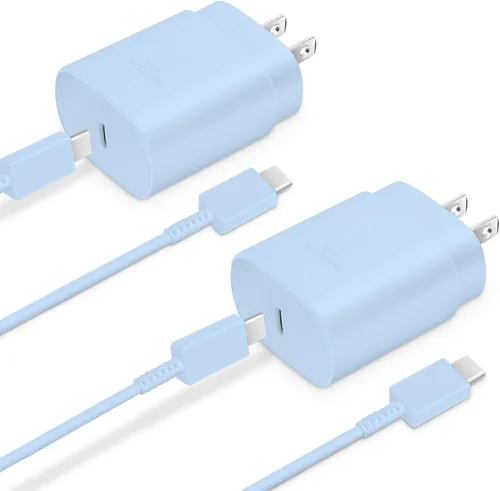 Vista 21 de GUUSMART Cargador tipo C, paquete de 2 cables de carga USB C de 25 W de largo y 6 pies Cargador tipo C Bloque de carga rápida compatible con Negro