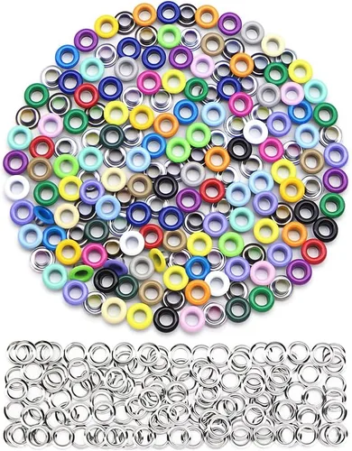 Vista 21 de SEMINI 800 Sets 4 Colors 6mm Grommet Eyelet Kit with Install Tool Kit