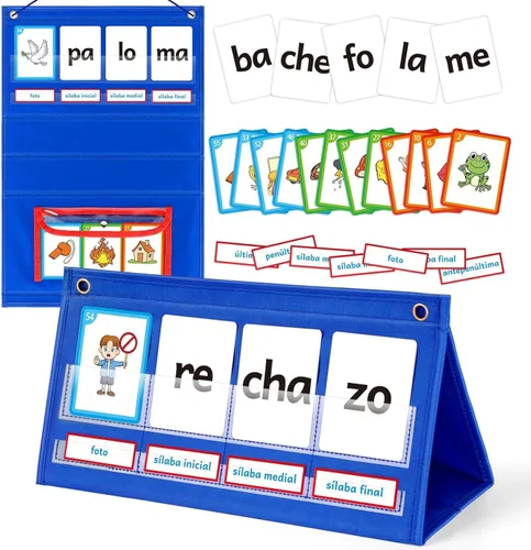 Vista 9 de Torlam Tabla de Bolsillo de Combinaciones y Dígrafos, Juegos de Fónica de Onset Rime Tarjetas de Vista de Palabras de Lectura, Tabla de Aprendizaje