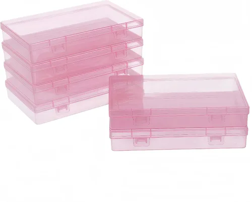 Vista 10 de LJY 100 contenedores rectangulares vacíos de plástico transparente con tapas con bisagras (2.2 x 1.6 x 0.8 pulgadas, transparente)