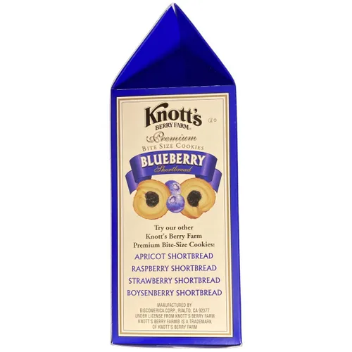 Vista 4 de Blueberry Knott's Berry Farm - Galletas de mantequilla prémium de tamaño bocado, caja de regalo de 10 onzas