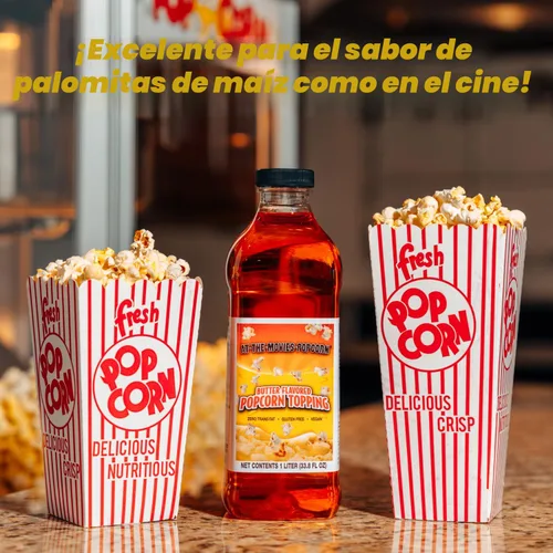 Vista 4 de Topping de palomitas de maíz con sabor a mantequilla (1 litro)