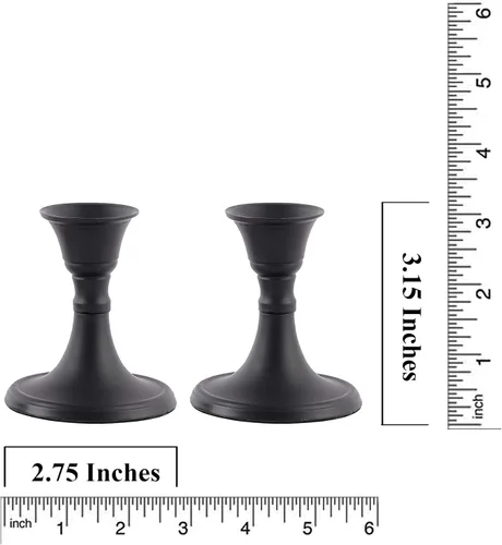 Vista 3 de Juego de 2 portavelas mini soporte para mesa de café de comedor, centro de mesa, portavelas cónicos, portavelas cónicos, decoración del hogar