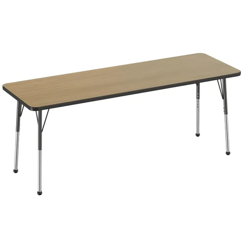 Vista 80 de FDP - Mesa rectangular para actividades escolares y de oficina (24 x 36 pulgadas), patas estándar con deslizadores giratorios, altura ajustable