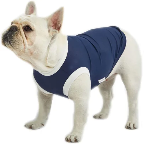 Vista 15 de Camiseta sin mangas para perro, camisas de algodón para perros, camisetas sin mangas, suave, transpirable, fresca para perro, ropa para mascotas