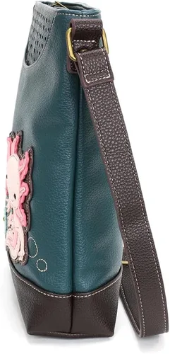 Vista 4 de CHALA Sweet Messenger - Bolso de hombro de tamaño medio con correa ajustable Ajolote - Turquesa