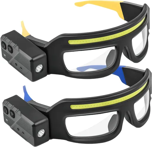 Vista 7 de Lentes LED recargables para faros delanteros con sensor de movimiento y control táctil, 5 modos de iluminación USB C para correr, acampar, pescar
