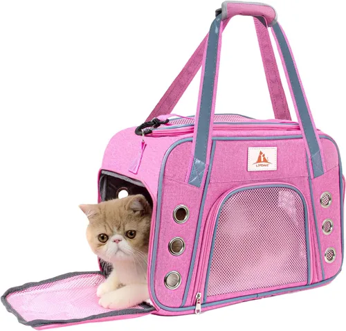 Vista 9 de Lifeand Transportador de gatos para gatos grandes y medianos de menos de 18 libras, plegable y suave, transportador para perros, aprobado por