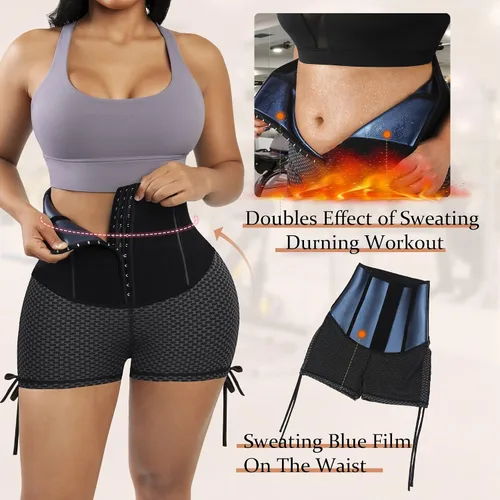 Vista 5 de FeelinGirl Sauna Shorts for Women Waist Trainer Leggings 2"3"9" High Waist Compression Workout Tummy Control Body Shaper