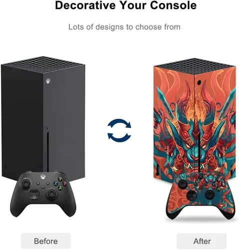 Vista 5 de Calcomanía de vinilo para consola Xbox Series X y controlador Juego de funda protectora completa compatible con Xbox Series X (Kylin)