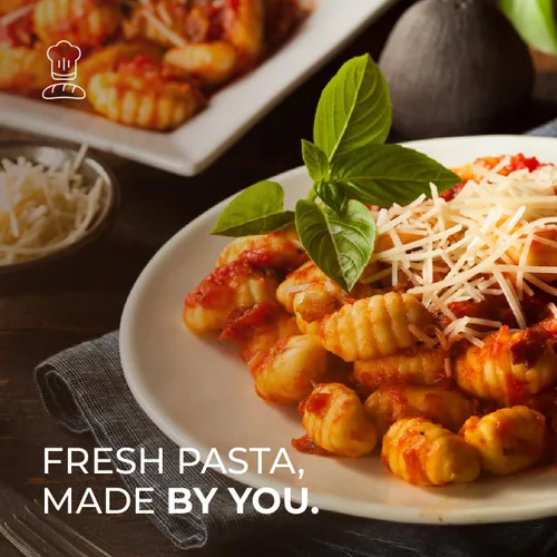 Vista 8 de KneadEat Único tablero de ñoquis curvado, diseño curvado único para hacer pasta italiana de ñoquis. Crestas perfectas que forman las ranuras
