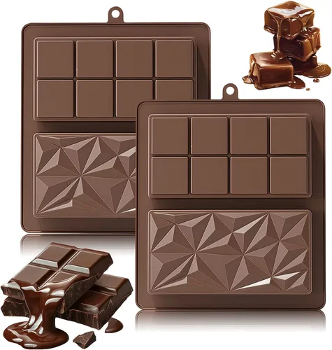 Vista 8 de 1 molde de silicona para chocolate, molde cuadrado de silicona, molde de barra de chocolate antiadherente, molde de chocolate reutilizable