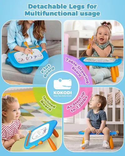 Vista 3 de KOKODI Pizarra de Dibujo Magnética, Juguetes para Niñas de 1-2 Años, Gran Pizarra de Garabatos para Aprender y Educar, Juguetes para Bebés y Niños