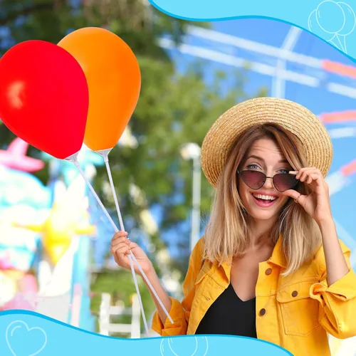Vista 7 de Apoulin Bastones para globos, paquete de 35 palos de globo y taza para fiestas y bodas