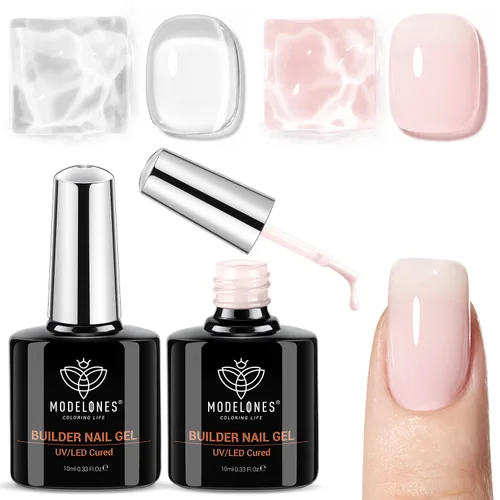 Vista 22 de modelones 2pcs 0.5 fl oz 10 in One X Nail Gel Pegamento Gel Base Coat Brush D-transparente-2