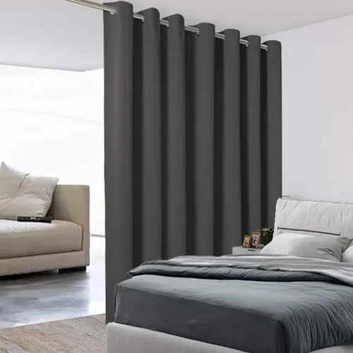 Vista 32 de BONZER Separadores de cortinas negras, cortinas opacas portátiles, panel de tratamiento de ventana de privacidad, cortinas con aislamiento térmico
