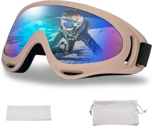 Vista 13 de SooGree Gafas de esquí para Hombres Mujeres Niños Jóvenes Niños o Niñas Gafas de nieve para snowboard Gafas de esquí resistentes al viento y al
