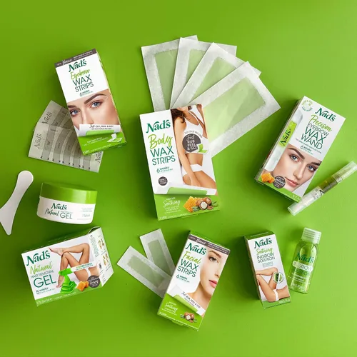 Vista 7 de Nad's Tiras de cera facial, depilación facial para mujeres, kit de depilación con 48 tiras de cera facial + 8 toallitas de aceite calmante + polvo