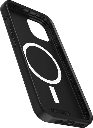 Vista 4 de OtterBox Funda para iPhone 14 y iPhone 13 (solamente) - Serie Symmetry + - Negro - Ultra-Sleek - Se ajusta a MagSafe - Bordes elevados para proteger