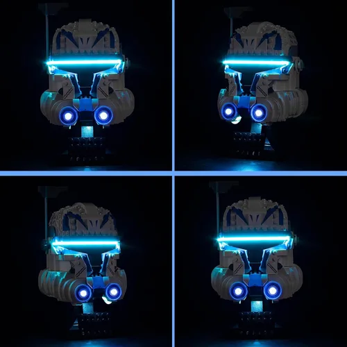 Vista 6 de VONADO Kit de luces LED compatible con el set de casco Lego Captain Rex 75349, iluminación DIY compatible con el casco Lego 75349 (sin modelo)