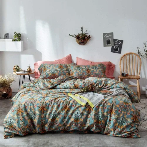 Vista 11 de EAVD Funda de Edredón Floral de Estilo Vintage Individual Suave 100% Algodón Juego de Ropa de Cama con Flores para Niñas Mujeres Reversible Elegante