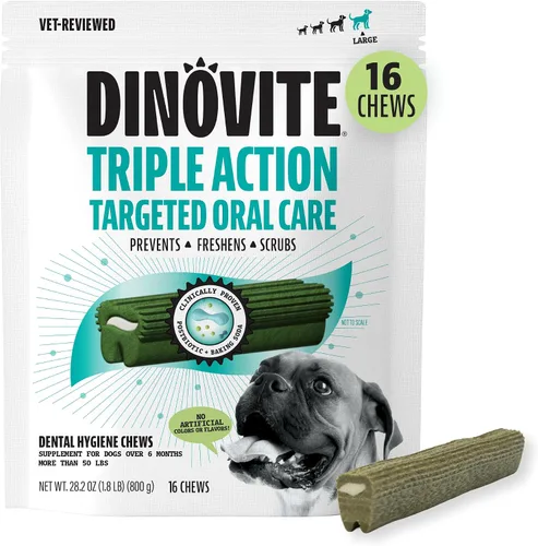 Vista 11 de Dinovite - Masticables dentales diarios para perros pequeños, refresca