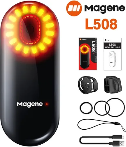 Vista 2 de Magene Luz trasera de radar para bicicleta L508, luz trasera inteligente de radar compatible con algunas computadoras y relojes de bicicleta