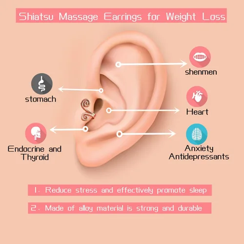 Vista 2 de Zunis - Aretes de acupresión, aretes de acupresión, aretes de acupuntura oblicua, aretes magnéticos, sin perforaciones, pinzas para orejas