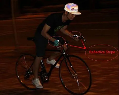 Vista 7 de QEPAE Guantes de ciclismo con almohadilla de gel luminosa sin dedos, guantes Crossfit para montar en la noche segura, ciclismo, senderismo, spinning
