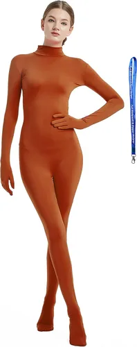 Vista 32 de Overol completo Full Bodysuit para mujer, con cremallera, sin capucha, de licra Spandex, para disfraz Zentai Negro
