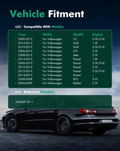 Vista 4 de SCITOO - Amortiguador trasero para VW se adapta a 2009 2010 2011 2012 2013 CC, 2008 R32,2006 2007 2008 2009 Conejo Shocks 344459 Struts - Juego de 2