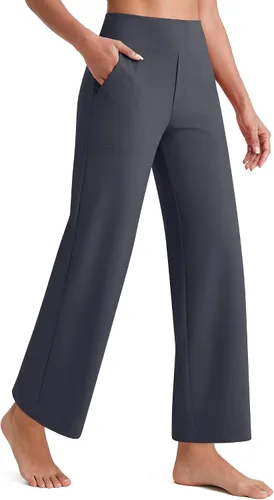 Vista 18 de G4Free EverGoing - Pantalones tobilleros de pierna ancha para mujeres Negro